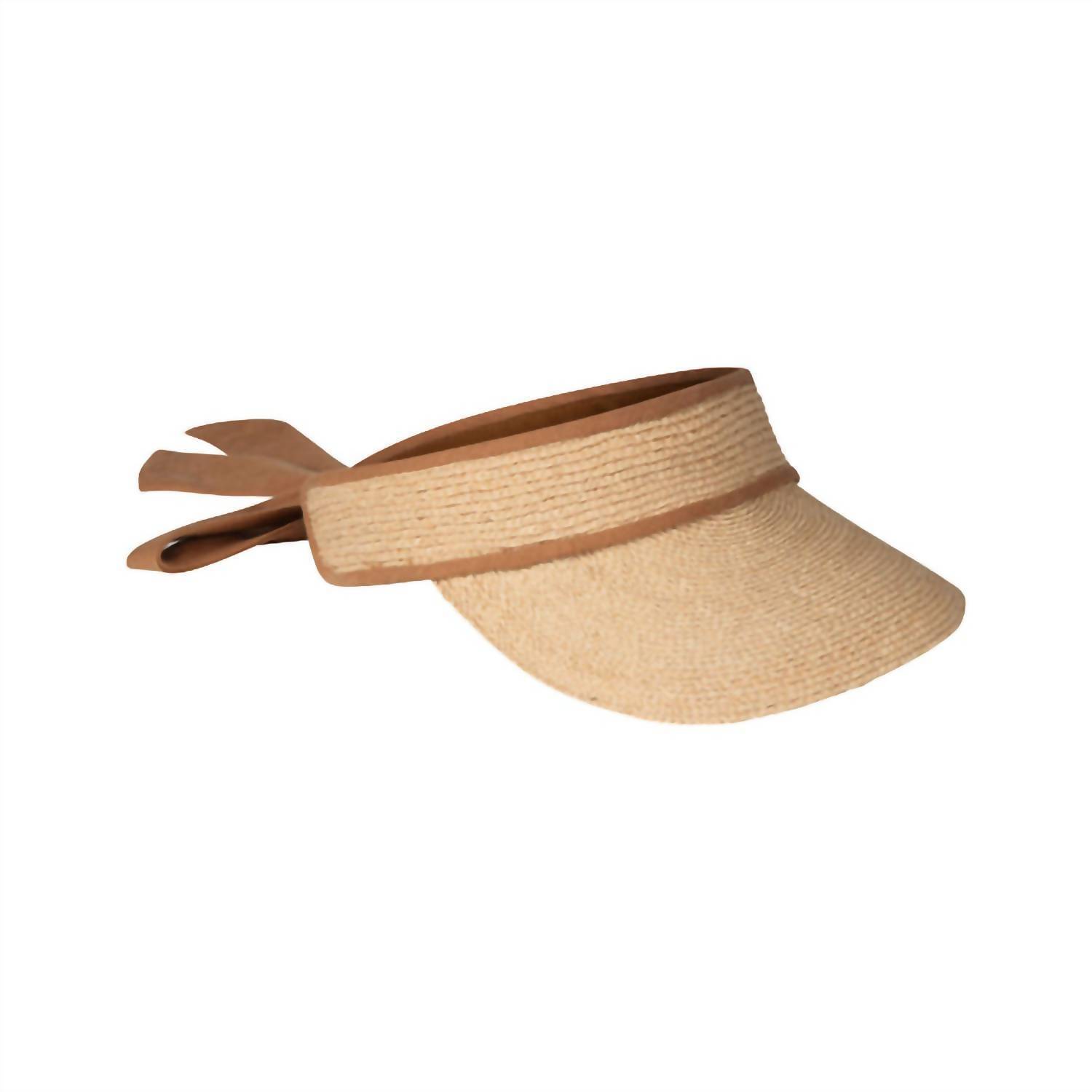New Lack Of Color Women's Linen Visor In Natural/Cinnamon